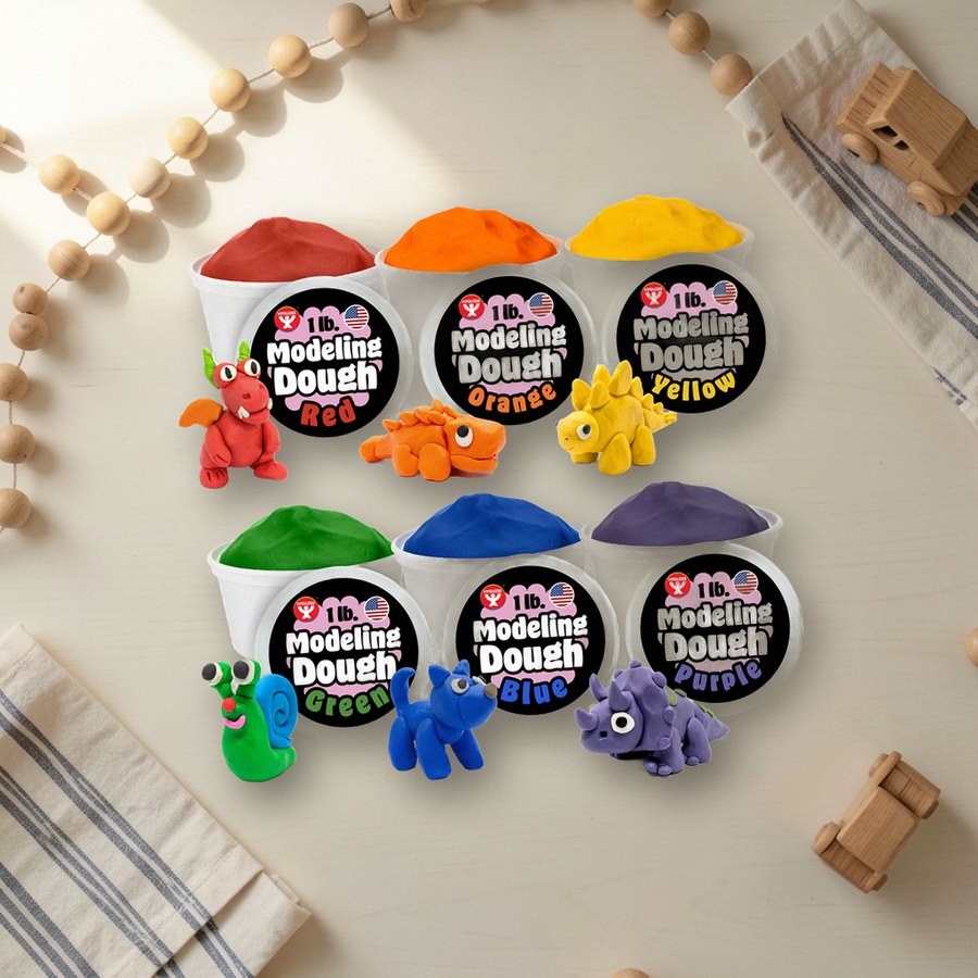 Modeling dough, 6 colors