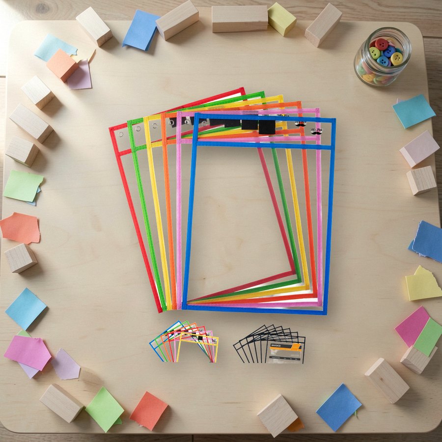 Reusable dry erase pockets
