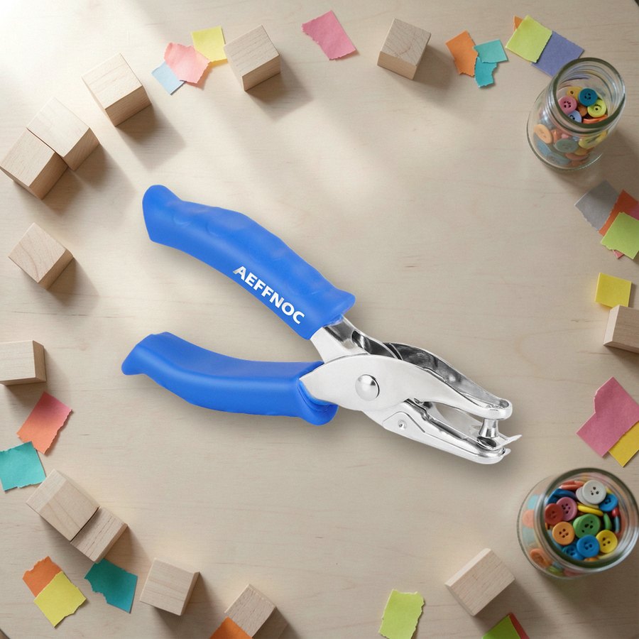 Single hole punch with soft grip