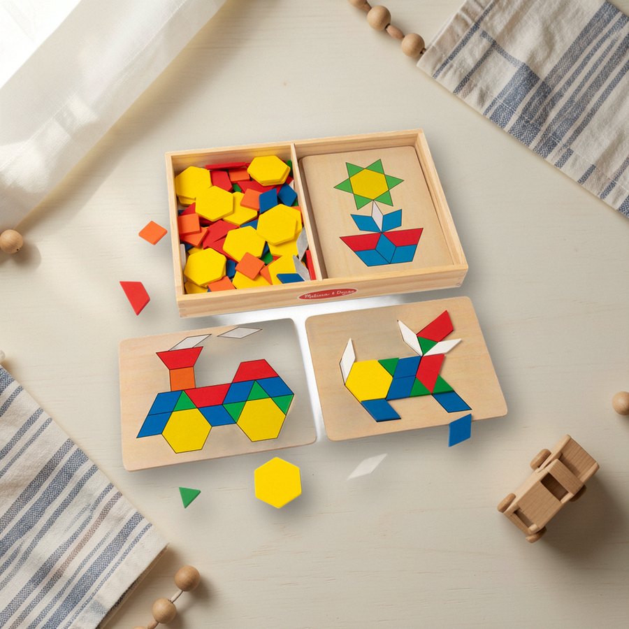 Wooden pattern blocks and boards
